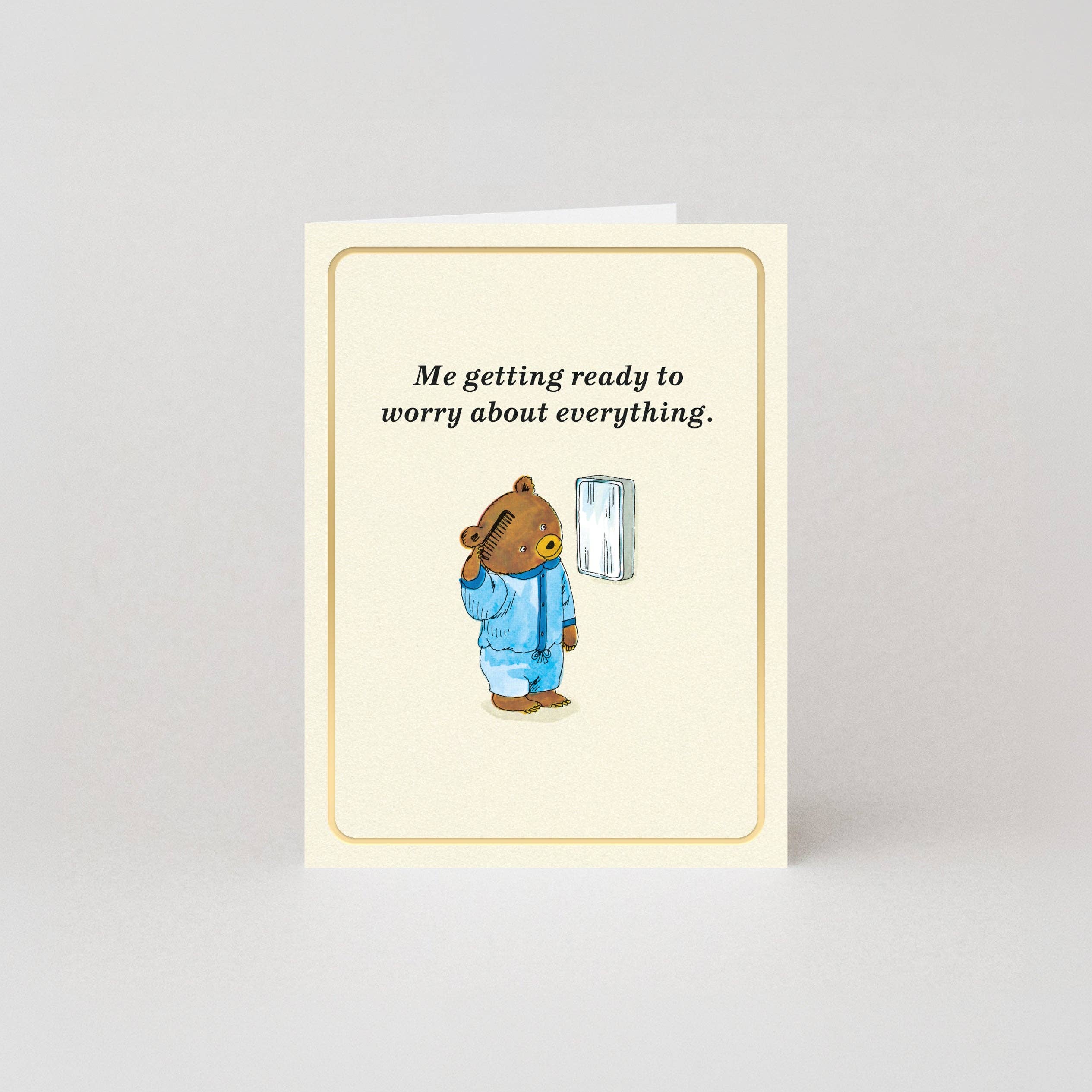 Zorgen - Goudfolie - Mini-kaart door Richard Scarry