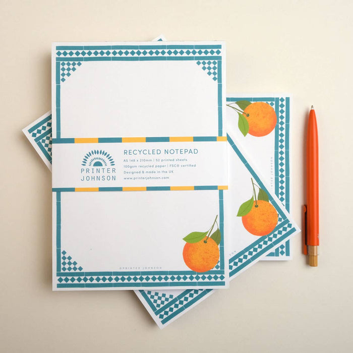 Oranje | A5 notitieblok | 52 bedrukte pagina's, gerecycled notitieboekje
