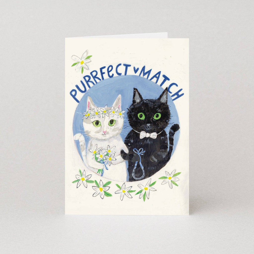 Purrfecte Match Trouwkaart | Kattenkaarten | Kattenwenskaarten
