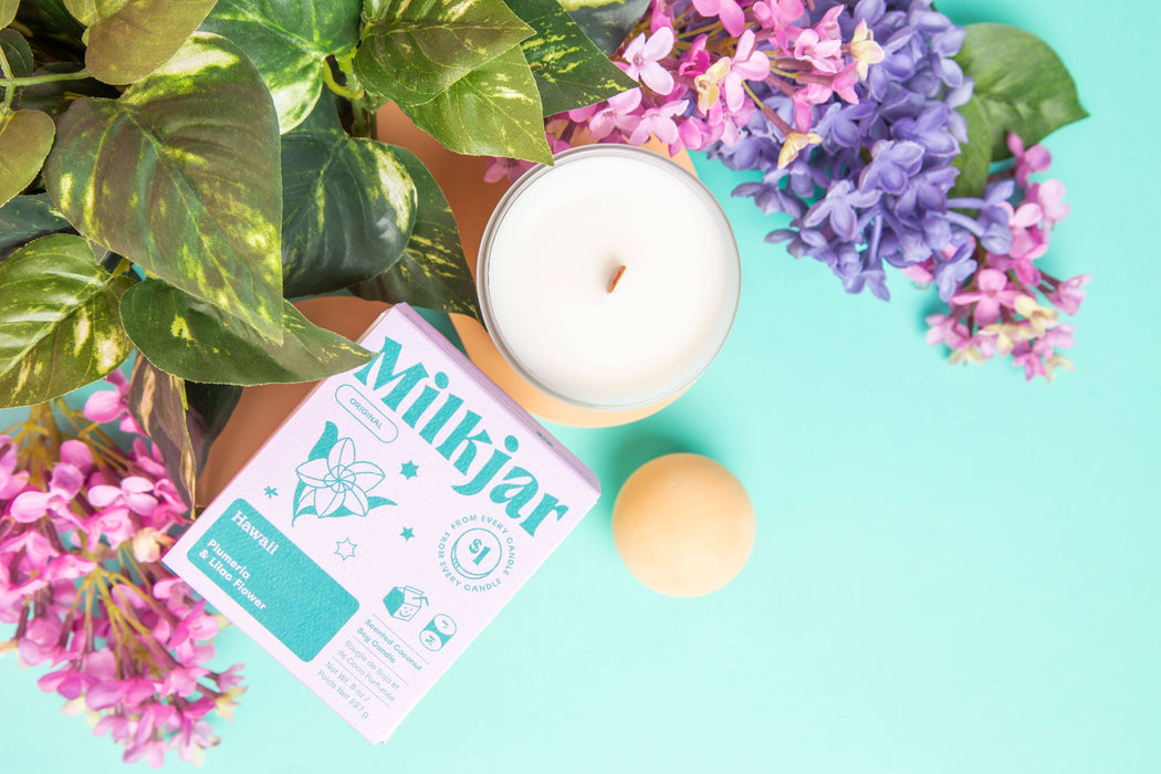 Hawaï - Plumeria & Lilac Coconut Soy kaars van 8 oz