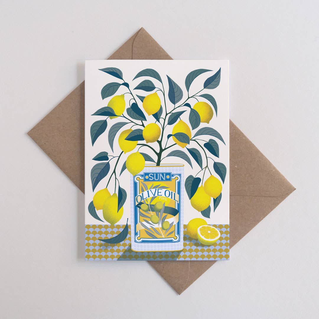 Citroenboom | Alledaagse wenskaart | Mediterraan, Fruit