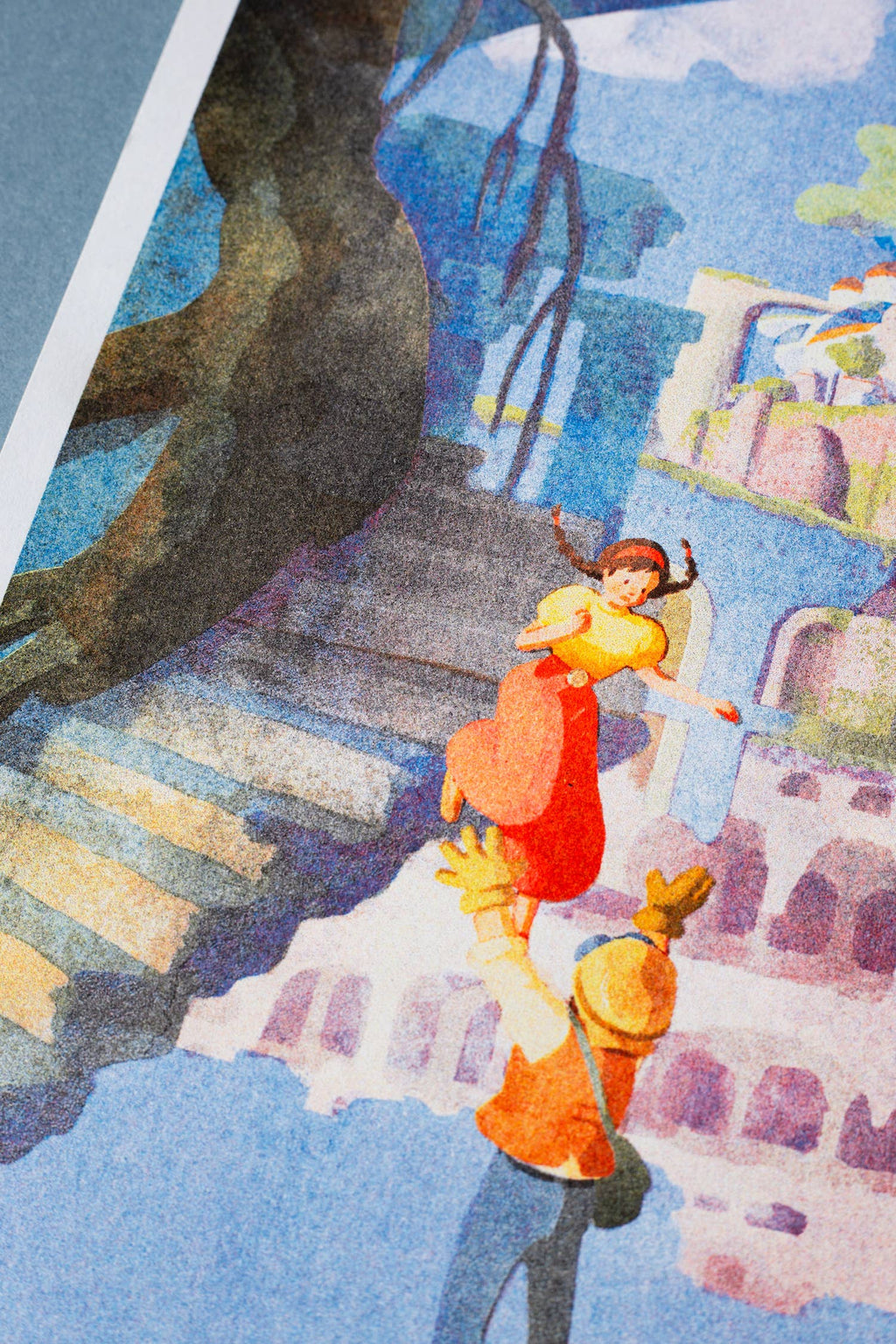 A3 risoposter Castle in the Sky van HifuMiyo op Munken-papier