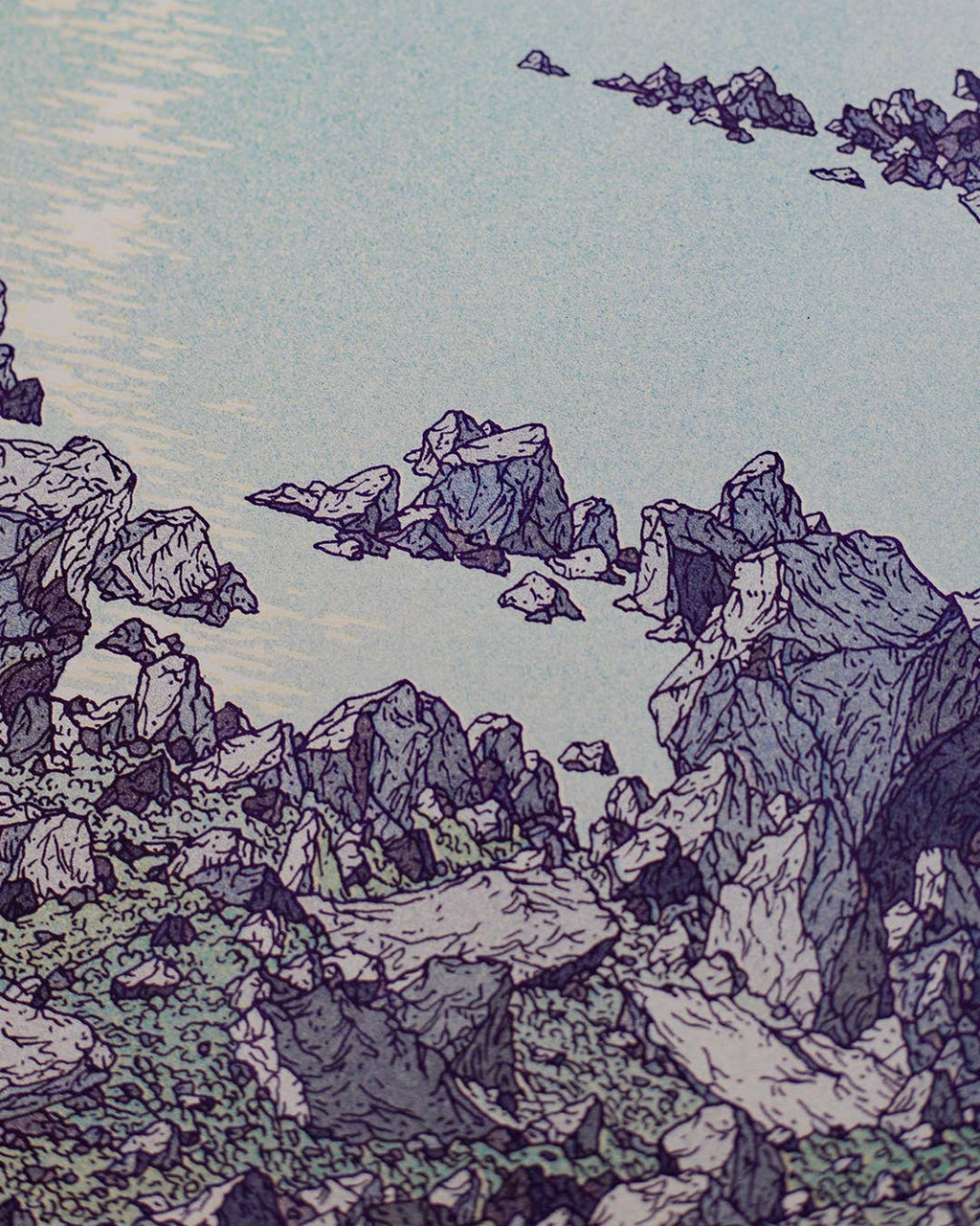 A3 risoposter 'Bivouac' van Clement Vuillier op Munken-papier