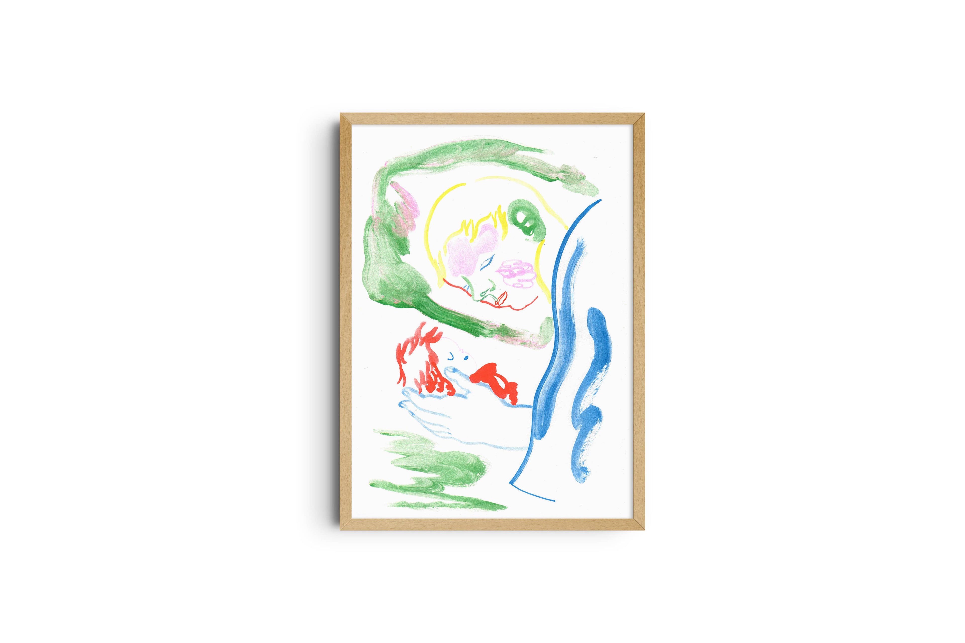 Risoposter Ponyo door Gaelle Loth, gedrukt door KIBLIND Atelier