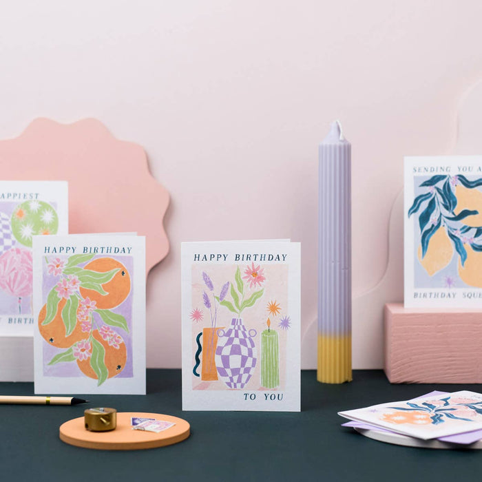 Citroenen verjaardagskaart | Verjaardagskaarten voor vrouwen | Kunstkaart