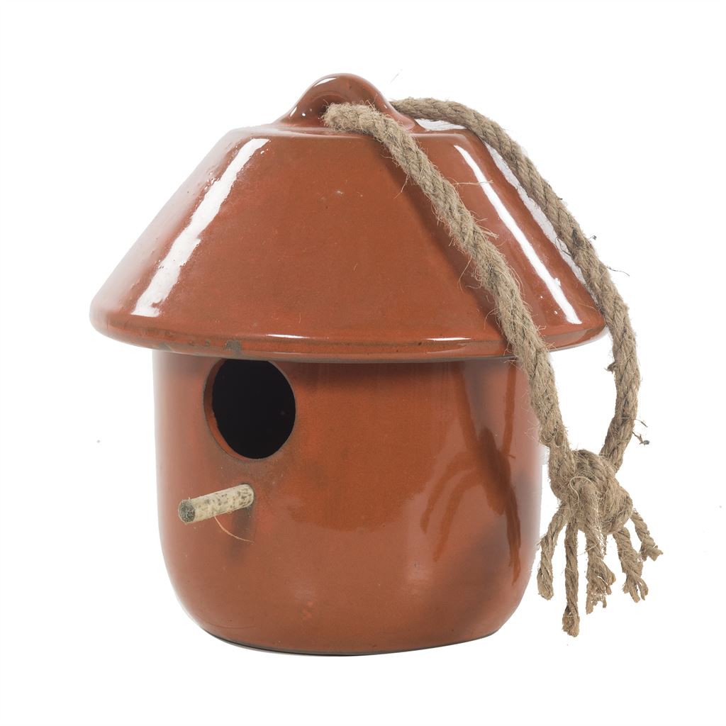 Keramische vogelhuispot oranje Ø20 × 20 cm