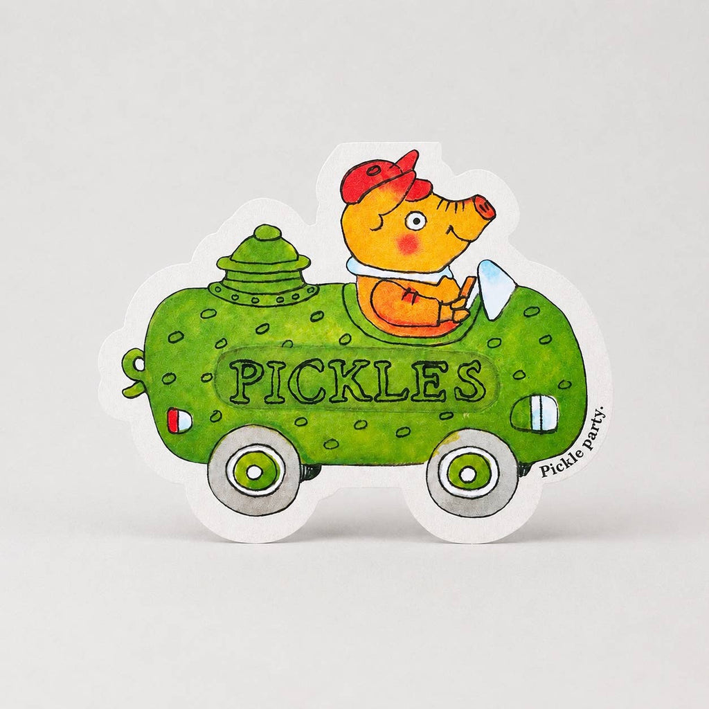 Pickle Pig-auto - gestanste kaart van Richard Scarry