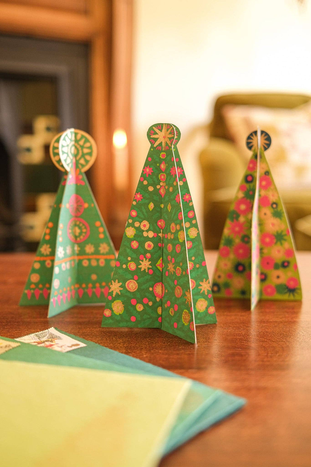 Ornament boom kerstkaart, sfeerbeeld