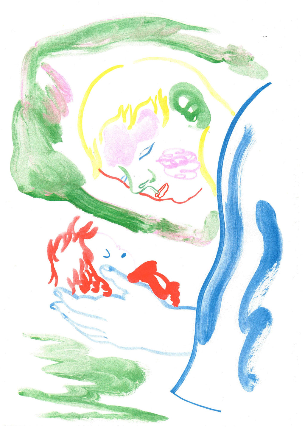 A3 poster Ponyo van Gaelle Loth, detail van de risografiedruk