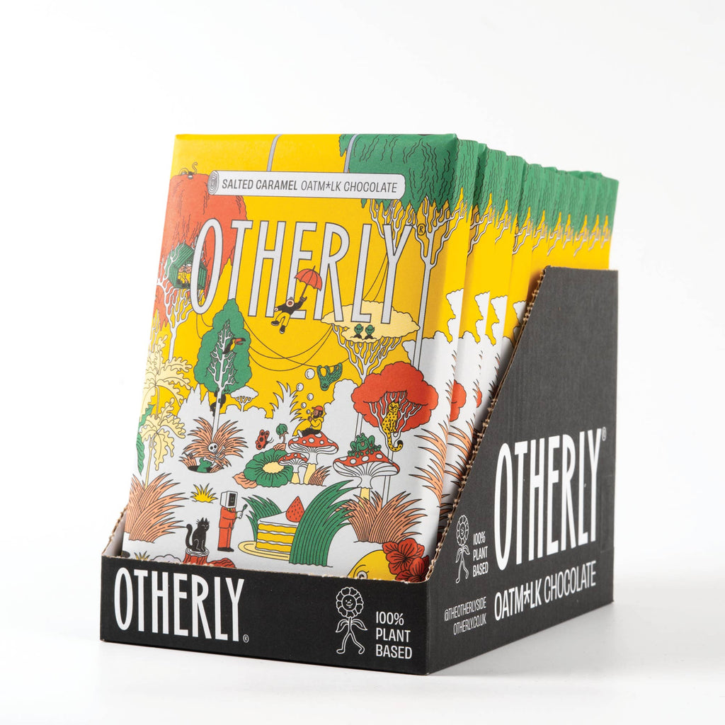 Verpakking Otherly Salted Caramel chocolade, achterzijde