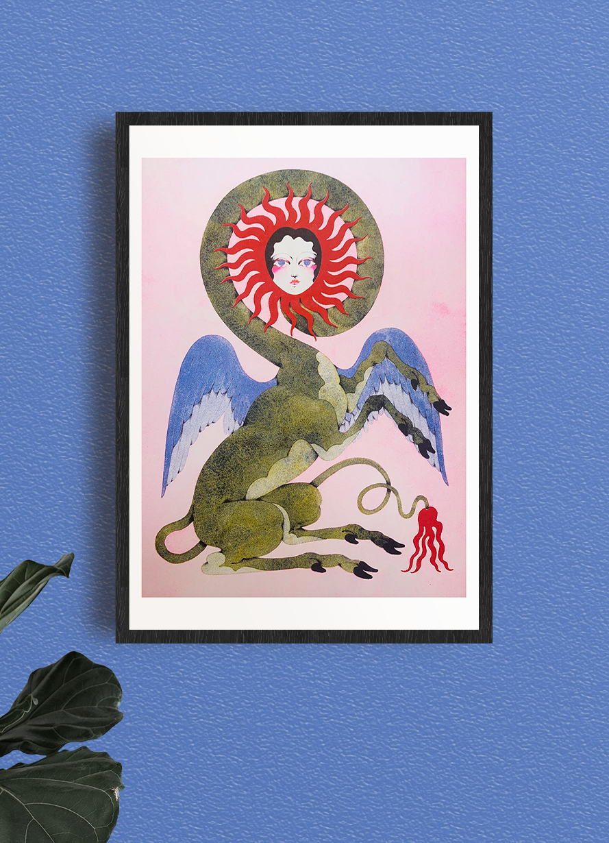 Poster 'The Angel' van Lou Benesch aan de muur, sfeerbeeld