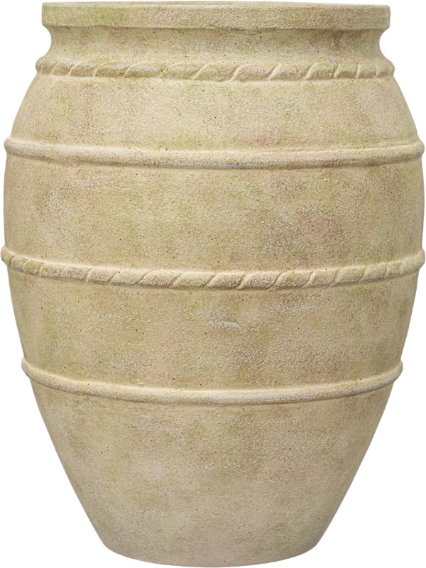 The Vessel Romera L plantenpot in Mossy Beige op neutrale achtergrond