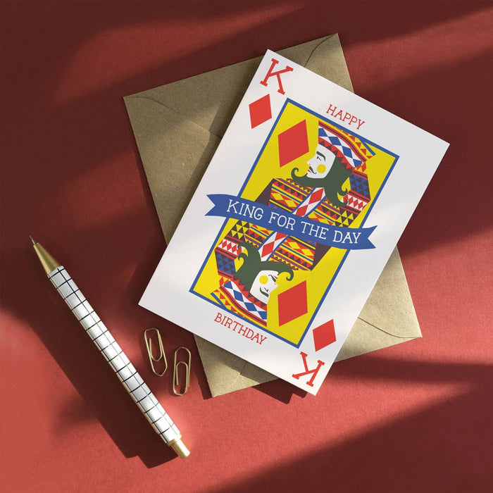 Koning | Verjaardagskaart | Speelkaart, koning voor een dag