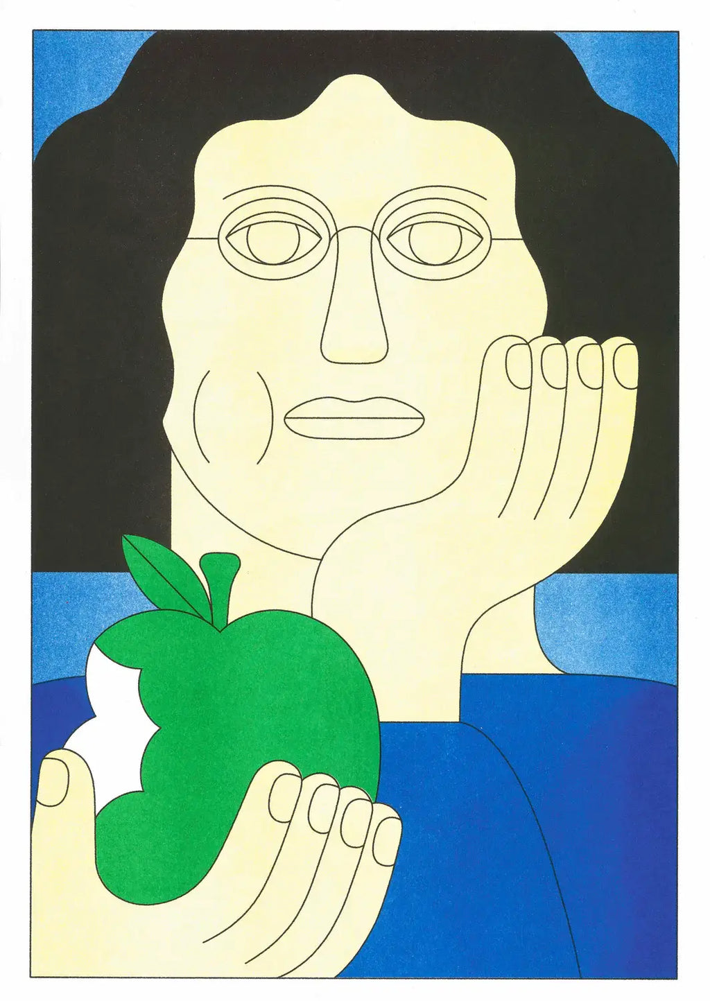 Poster Apple Eater van Dominic Kesterton, detail van de risodruk