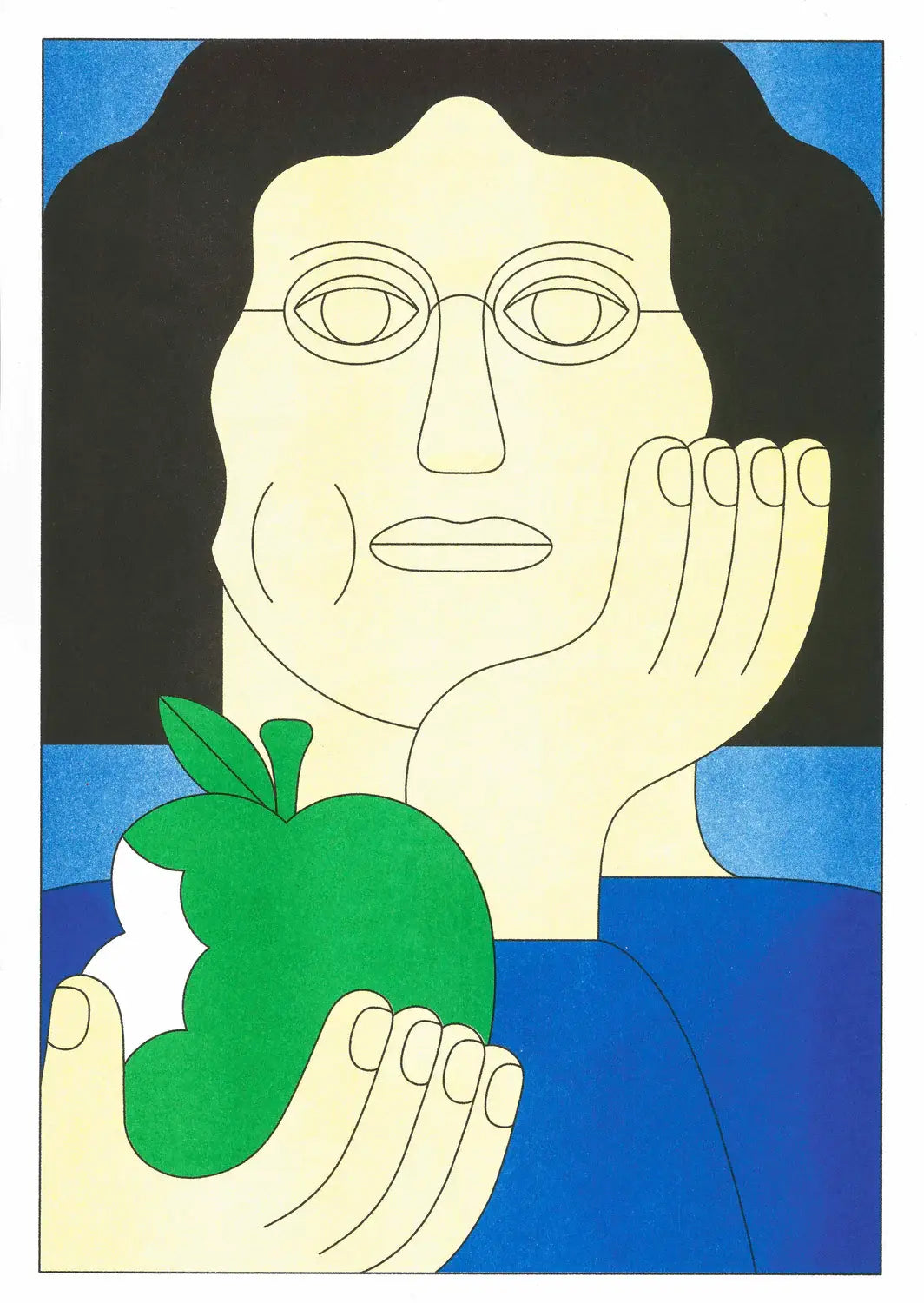 Poster Apple Eater van Dominic Kesterton, detail van de risodruk