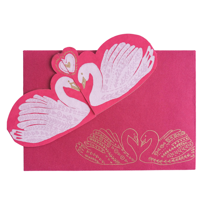 Kissing Swans greeting card