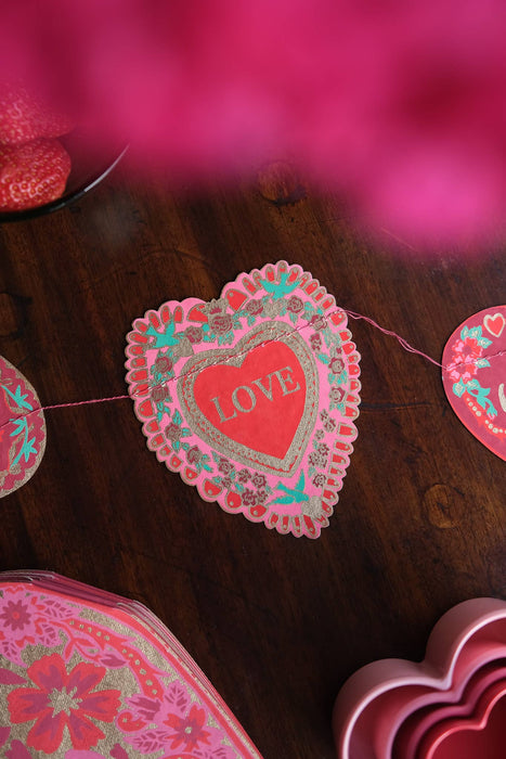 Sewn garland for Valentine's Day