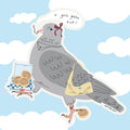 Glanzende vinylsticker met handgetekende duif van Eat the Moon