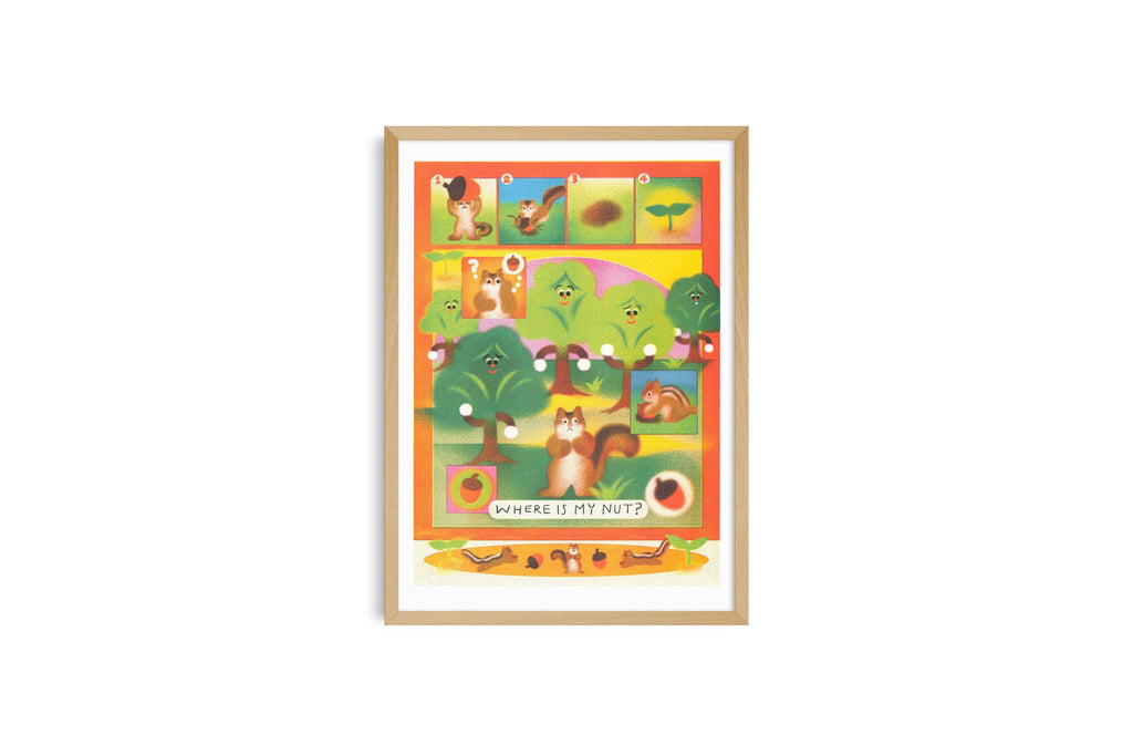 Risografieposter 'De Kleine Tuinier' van Zoey Kim, gedrukt door KIBLIND Atelier