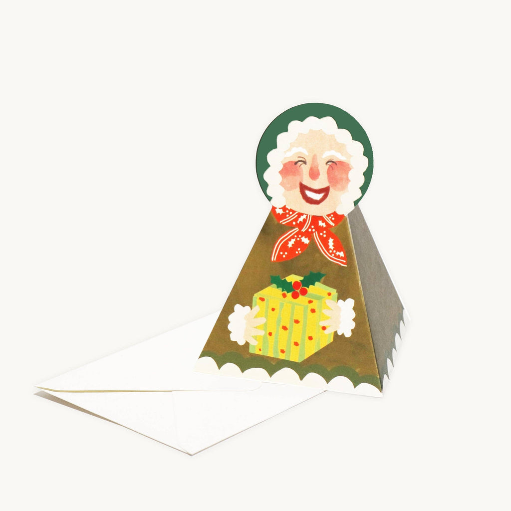 Mevrouw Claus wenskaart met gerecyclede envelop