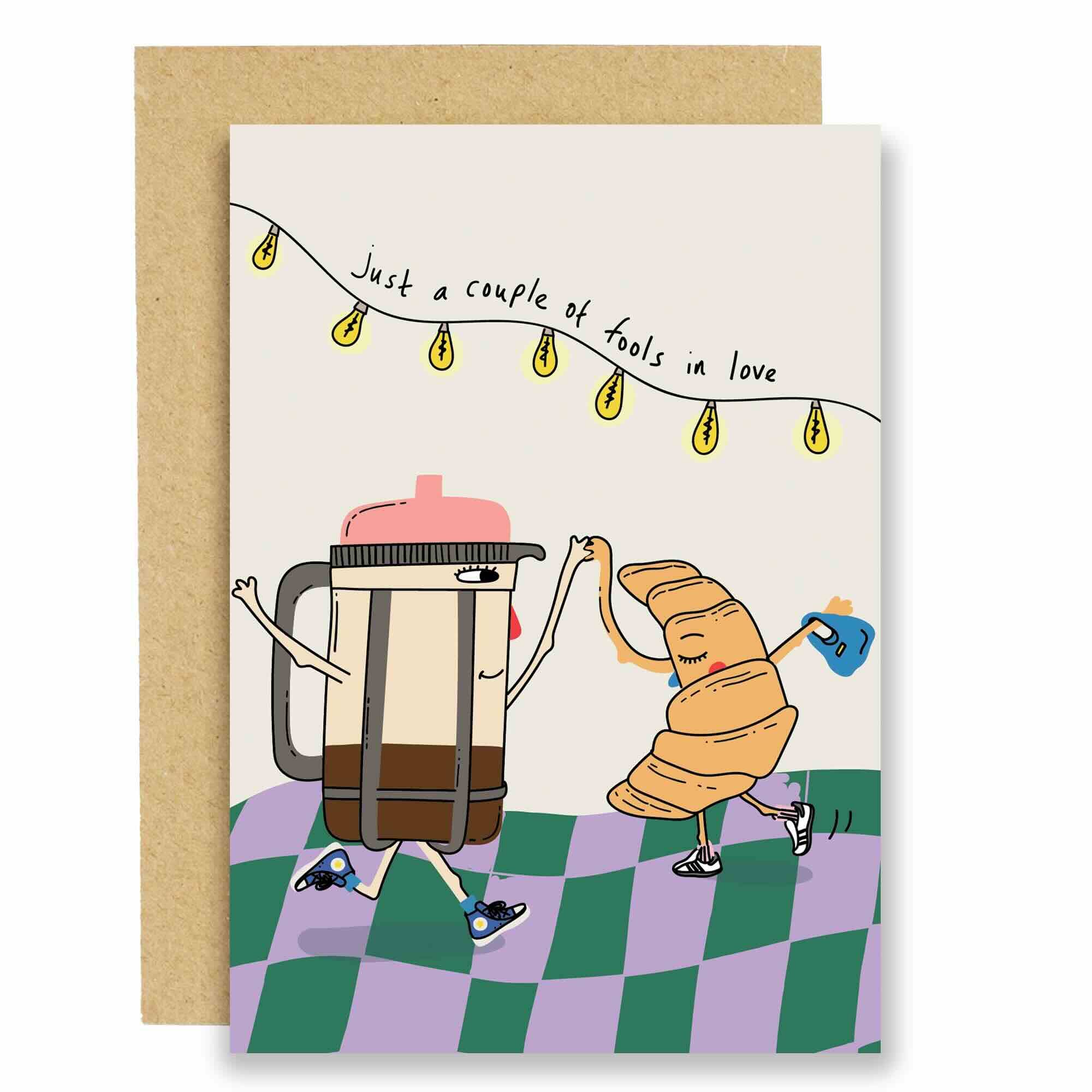 Een paar dwazen verliefd liefdeskaart van Eat the Moon