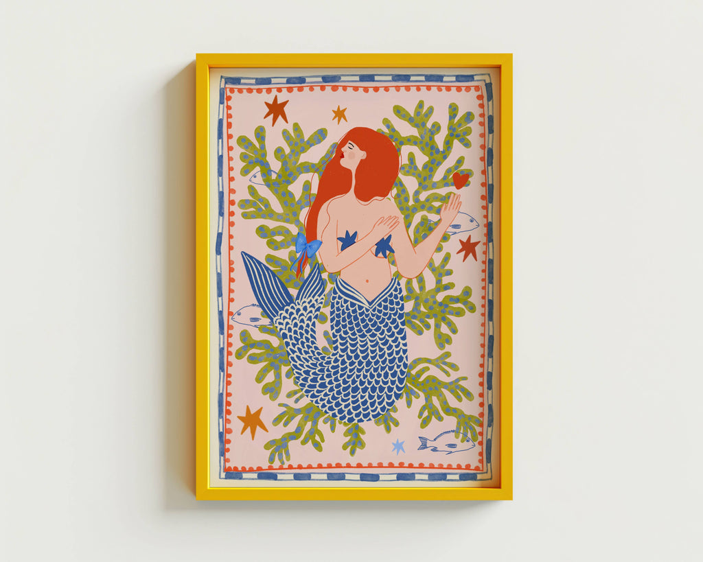 Folk zeemeermin grillige print