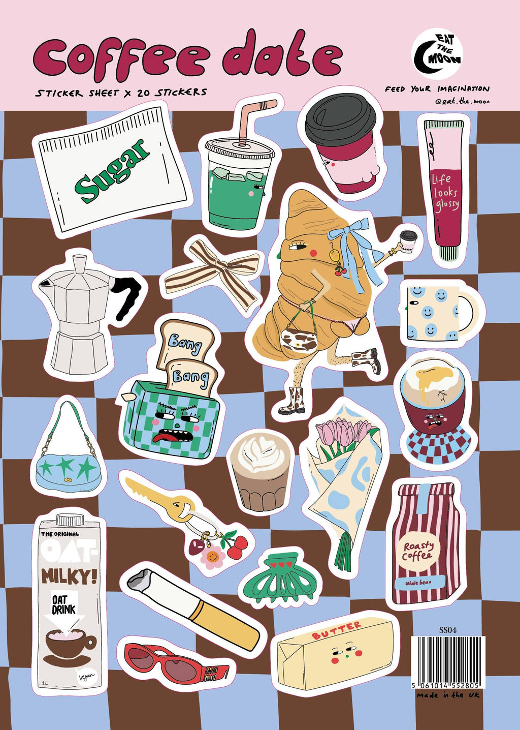 A5 stickervel; koffiedates ontwerp, notitieboeken