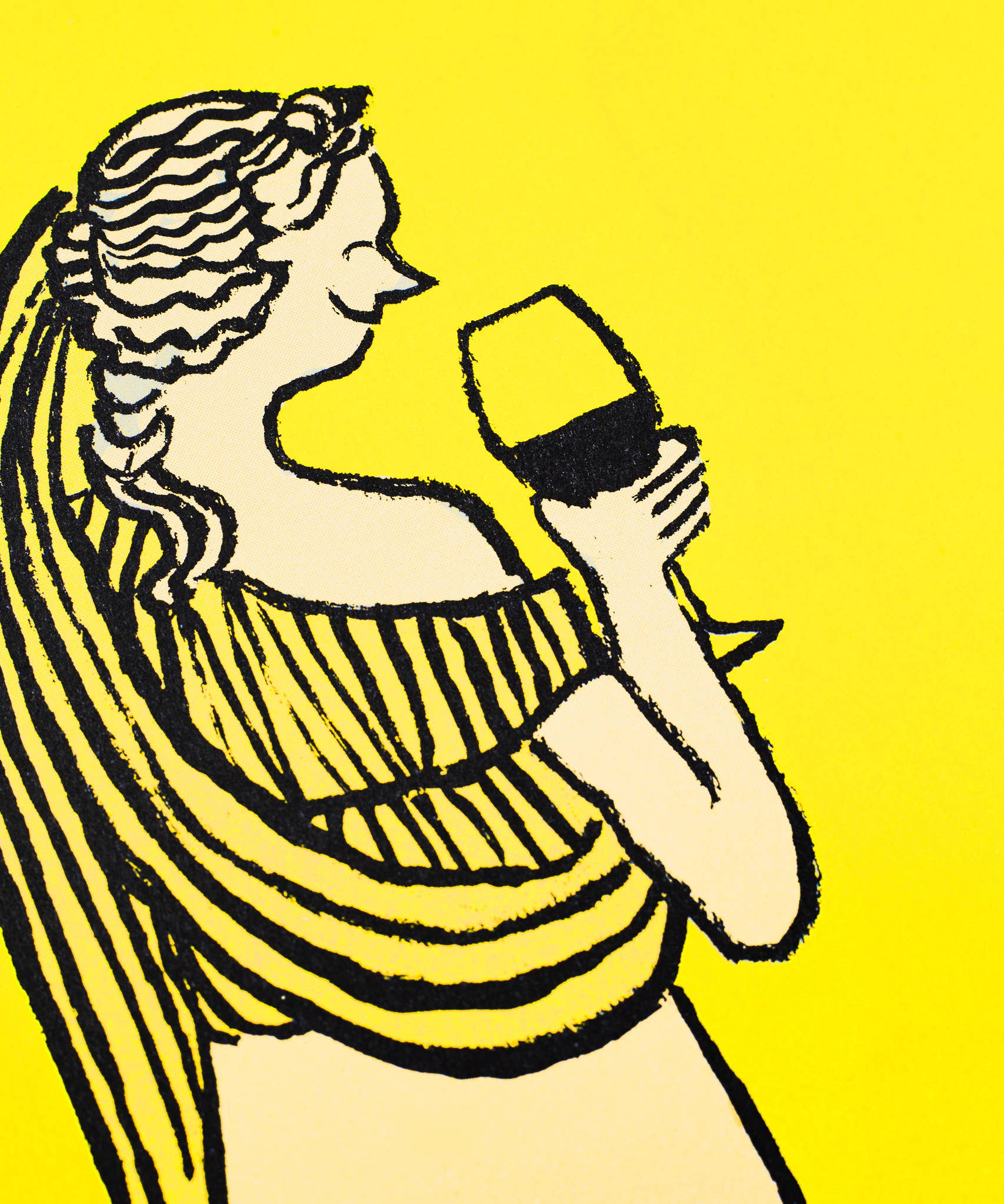 Poster 'Callipyge' van Jean Jullien, close-up van kleuren en raster