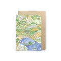 Geïllustreerde dubbele kaart met envelop - Map Mapping