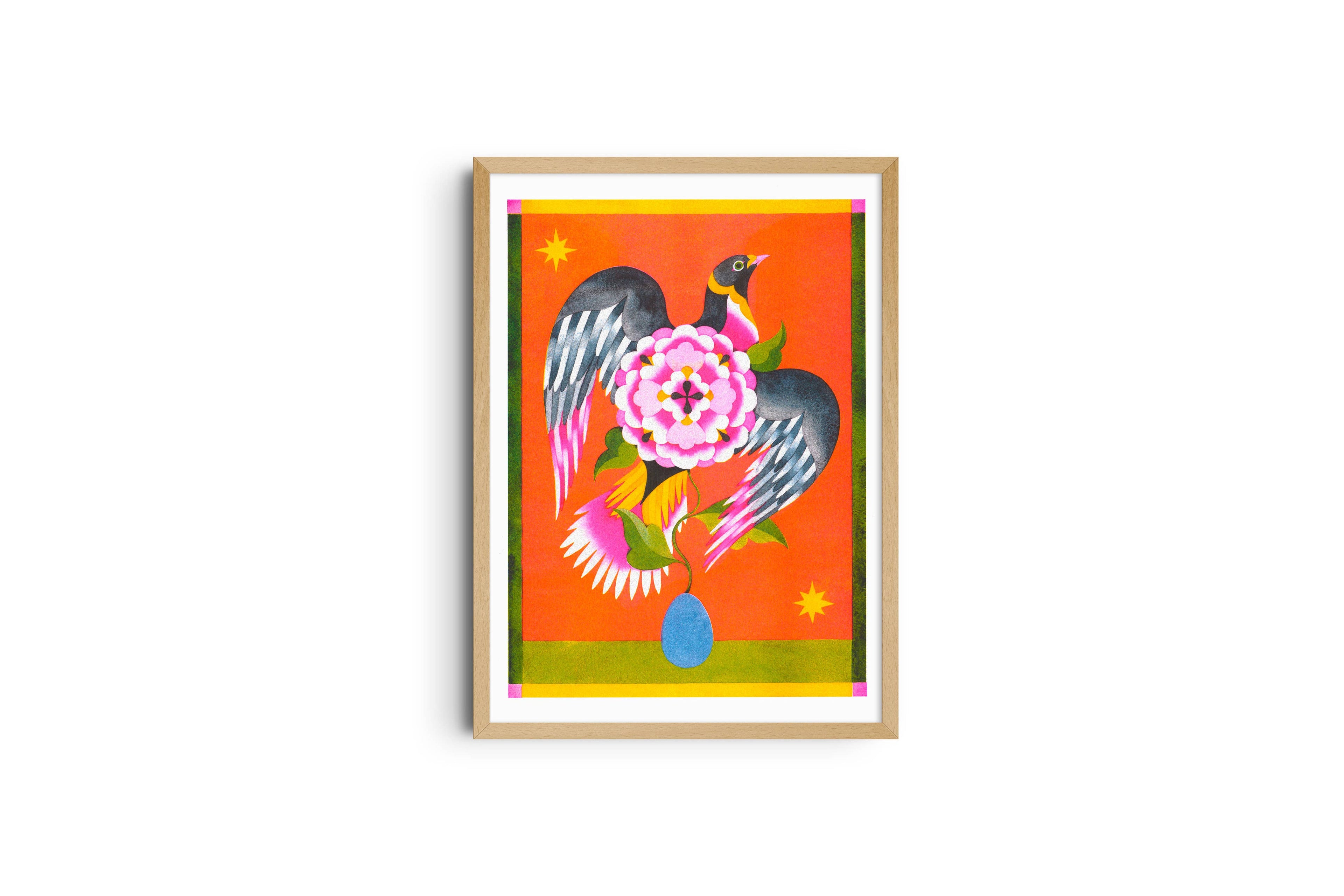 A3 risografieposter Grow van Lou Benesch, collectie Blooming Wings