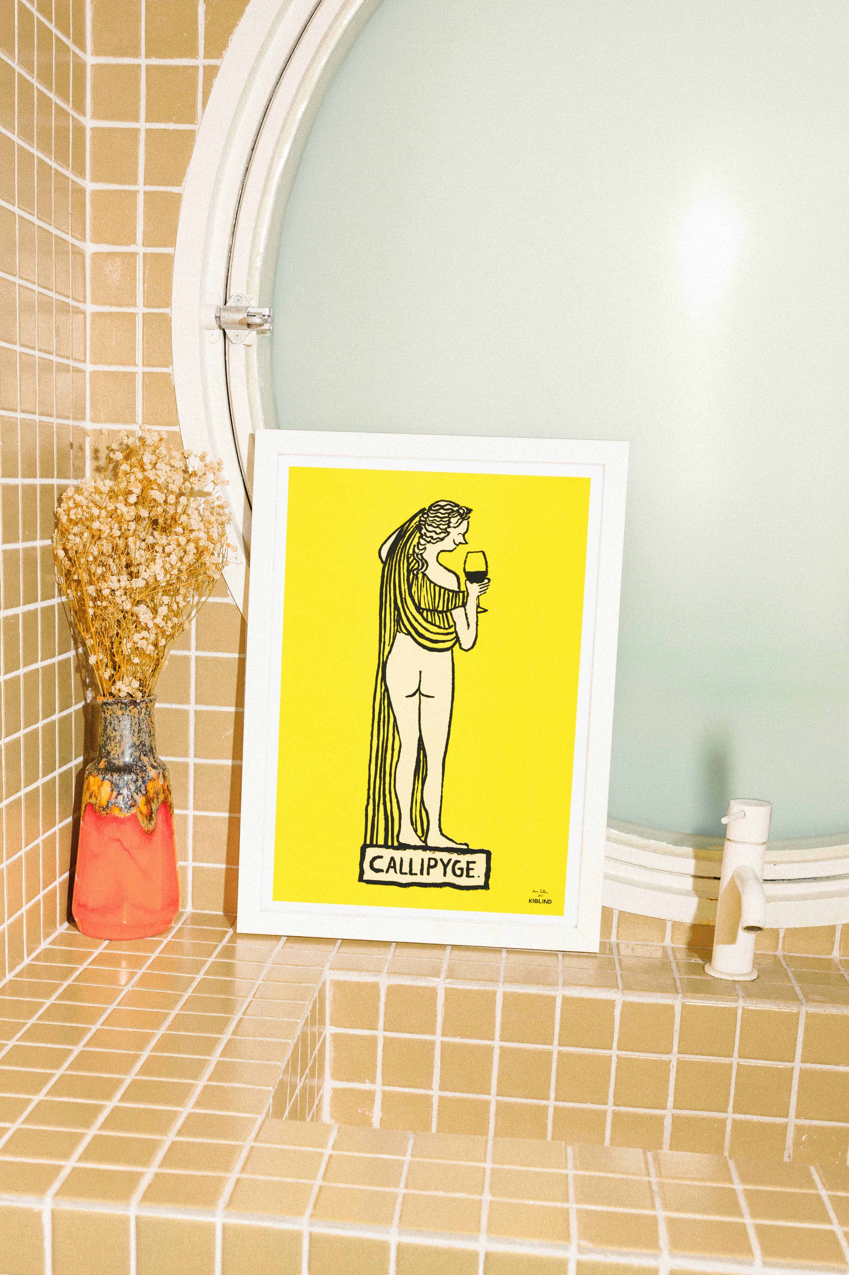 A3 poster 'Callipyge' van Jean Jullien, detail van de risografiedruk