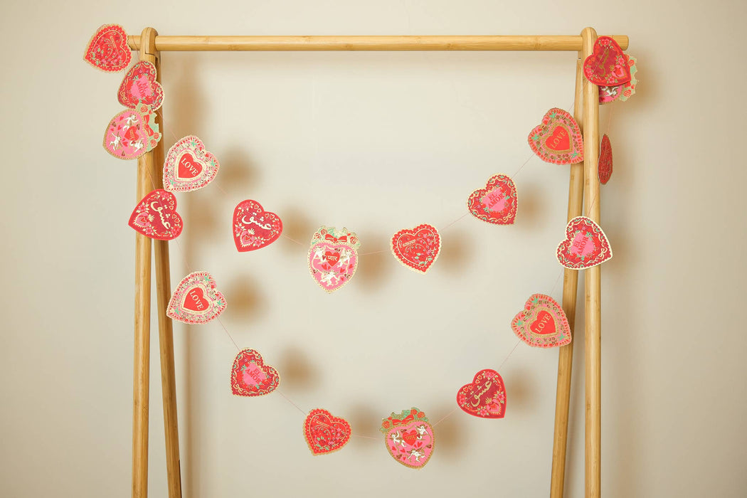 Sewn garland for Valentine's Day