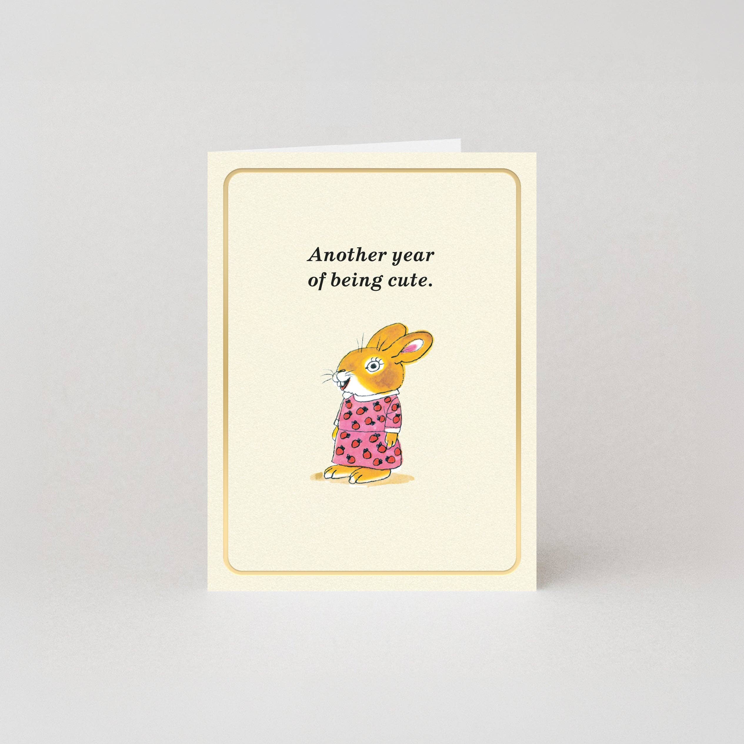 Schattig - Goudfolie - Mini-kaart door Richard Scarry