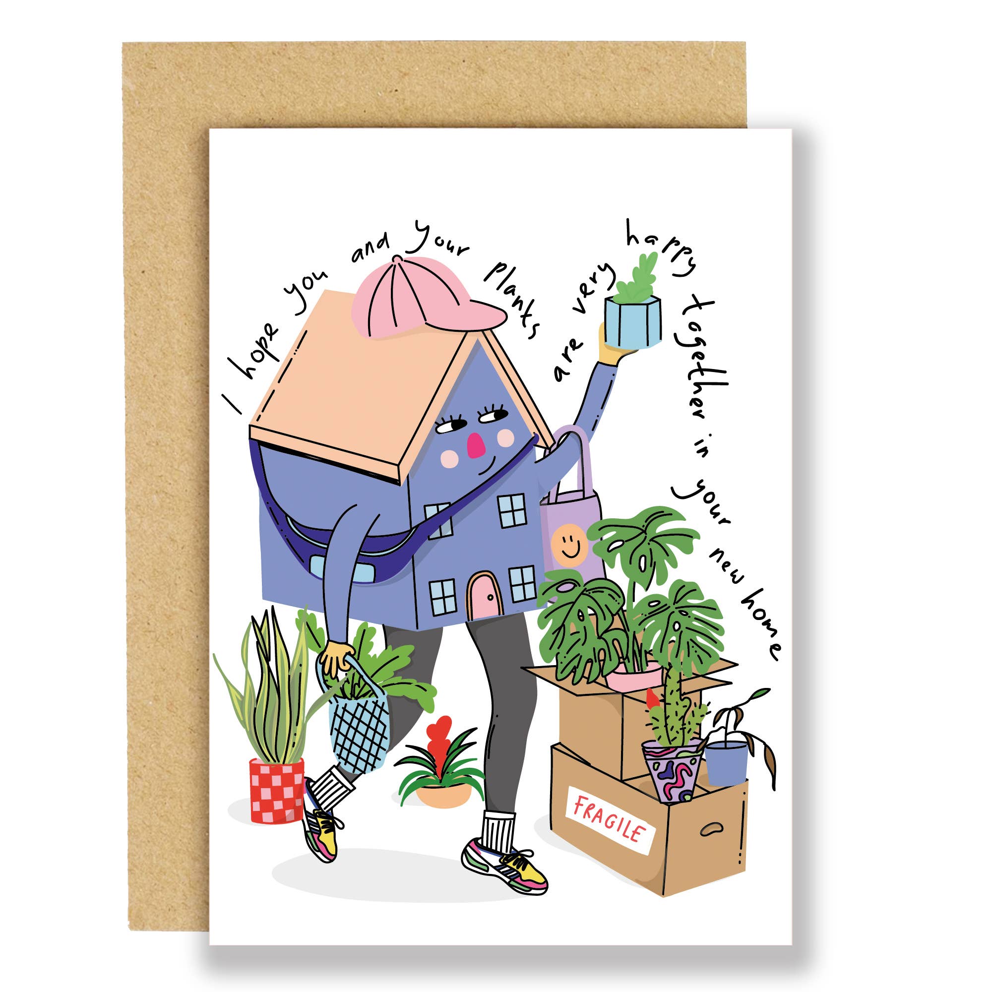 Plantenvriend nieuwe woning wenskaart van Eat the Moon
