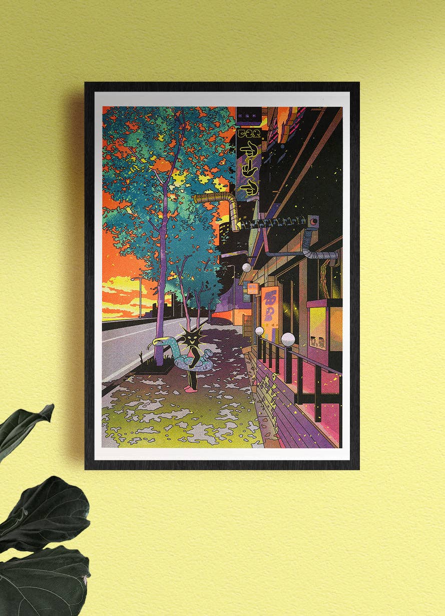 Poster 'Zomer 1' van Jinhwa Jang aan de muur, sfeerbeeld