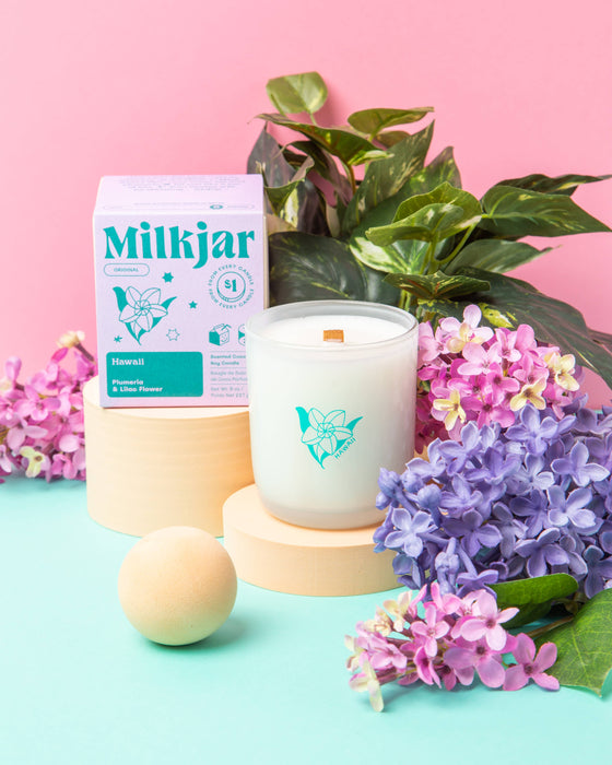 Hawaï - Plumeria & Lilac Coconut Soy kaars van 8 oz