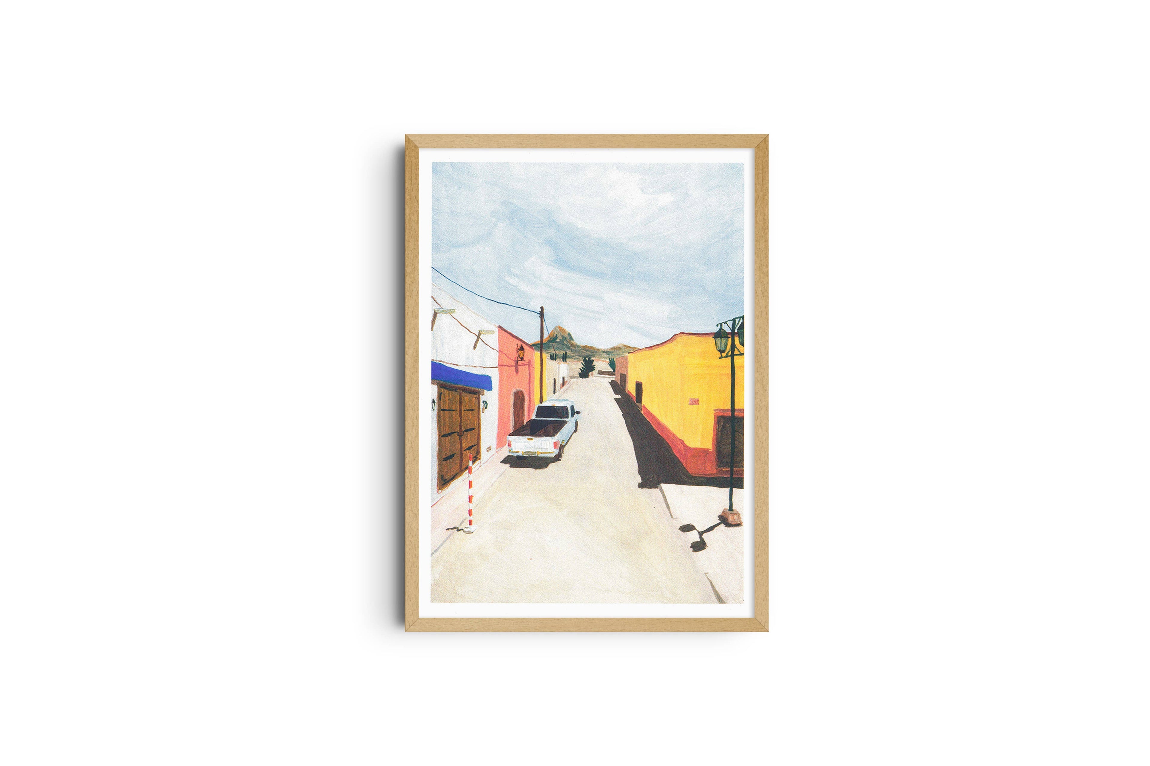 Risografieposter 'Bernal, Mexico' van Nao Tatsumi, gedrukt door KIBLIND Atelier