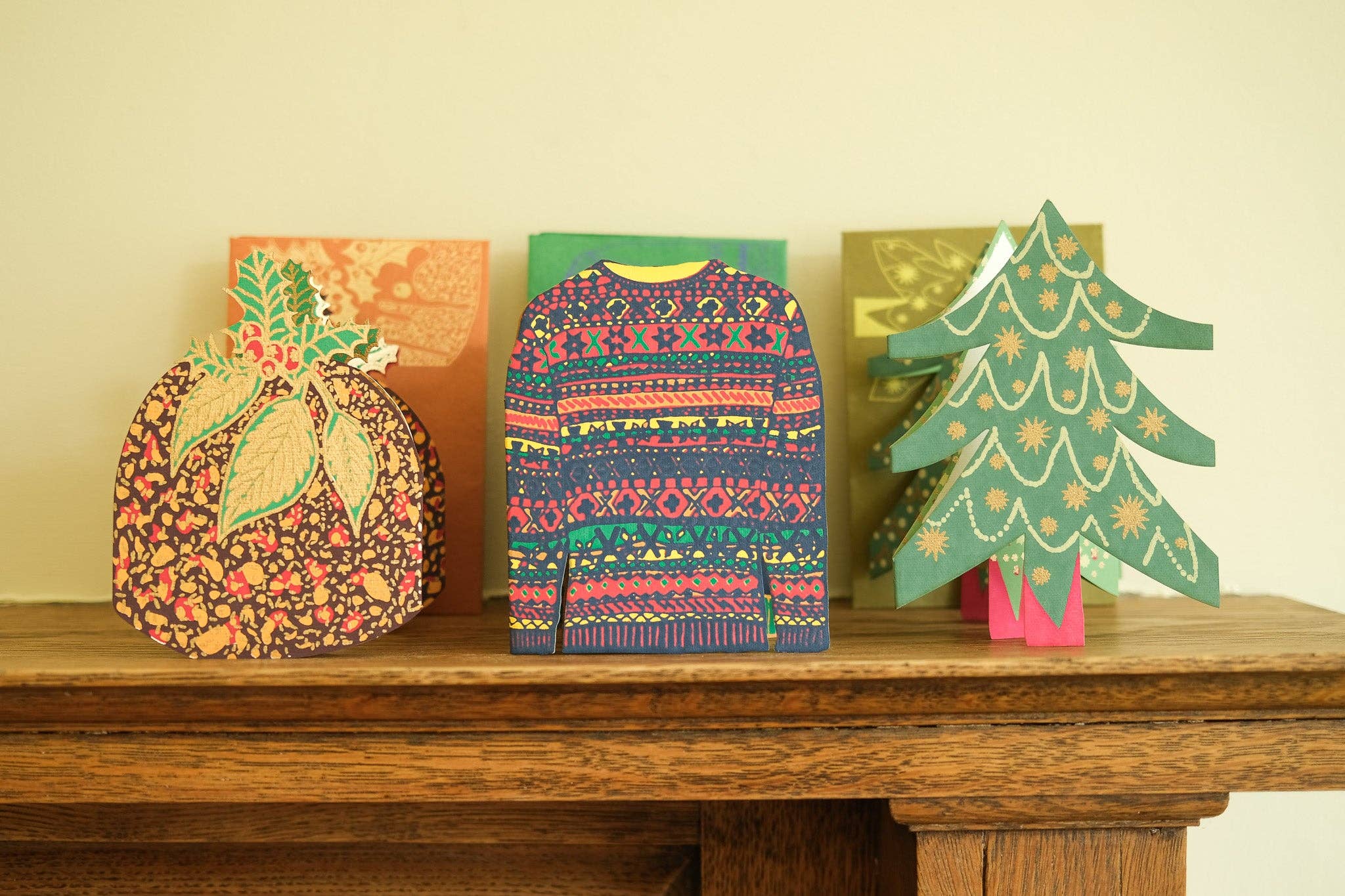 Kerstboom accordeonkaart, sfeerbeeld
