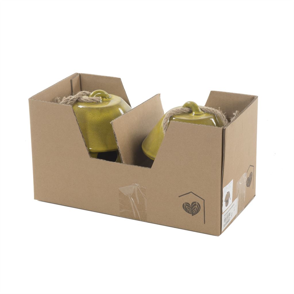 Keramische vogelhuispot geel Ø20 × 20 cm