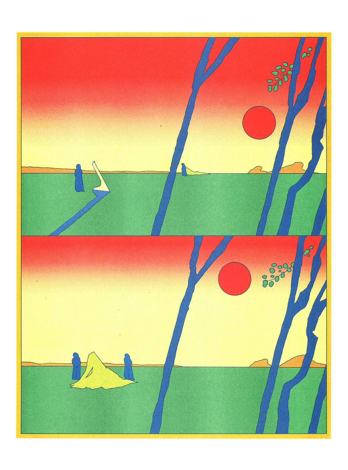 Poster Het einde van de tijd van María Medem, detail van de risodruk