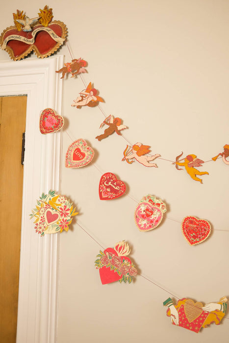 Sewn garland for Valentine's Day