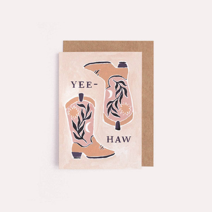 Yee-Haw Cowboy Boots Minikaart | Boots Mini wenskaarten