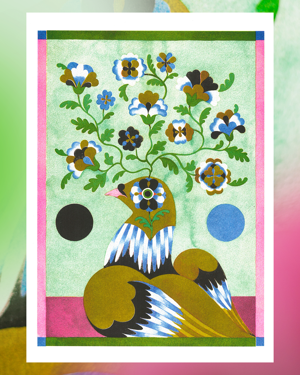 Poster 'Dream' van Lou Benesch aan de muur, sfeerbeeld