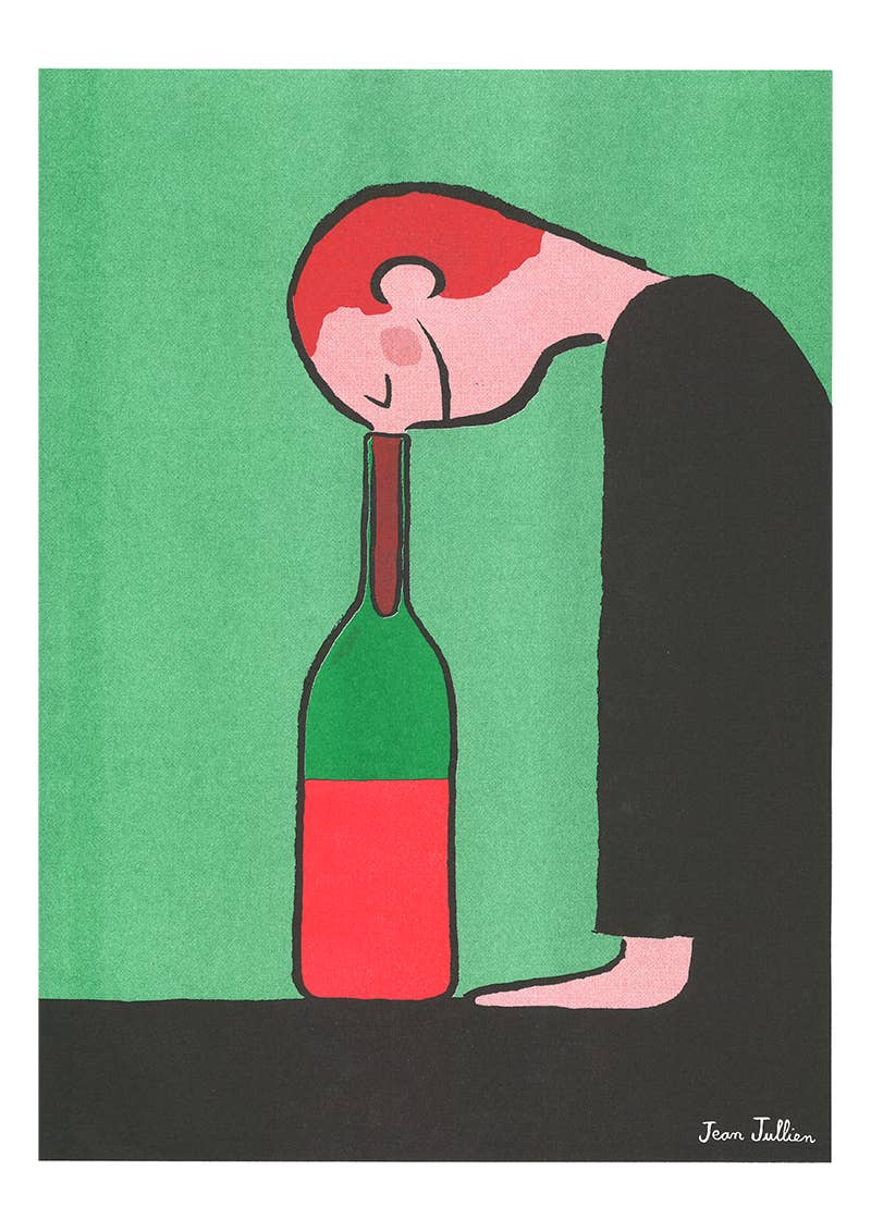 A3 poster 'Fles' van Jean Jullien, detail van de risografiedruk