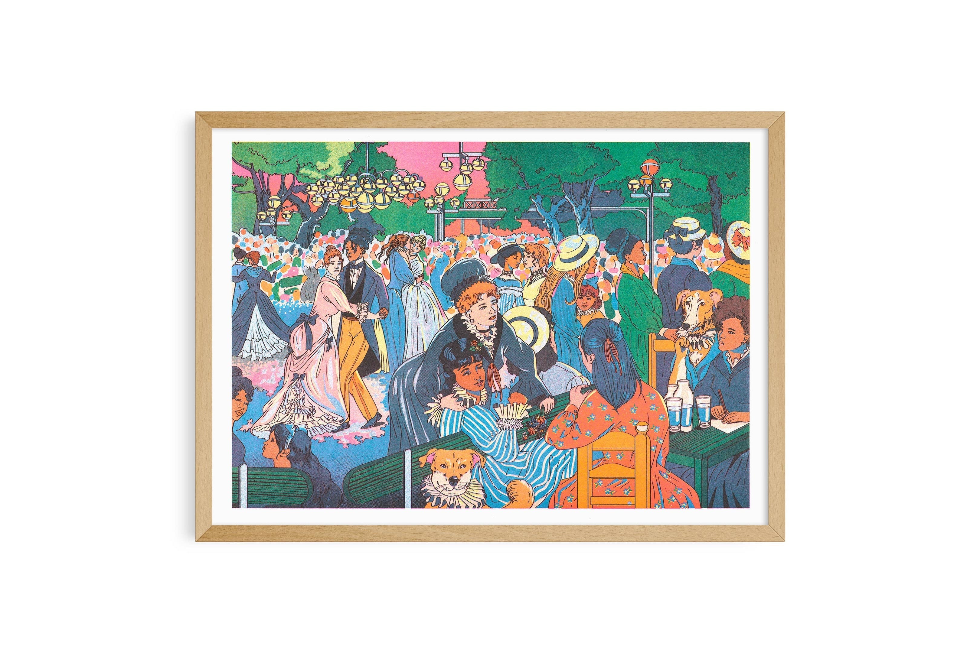 Risoposter Bal du moulin de la Galette door María Jesús Contreras, KIBLIND Atelier
