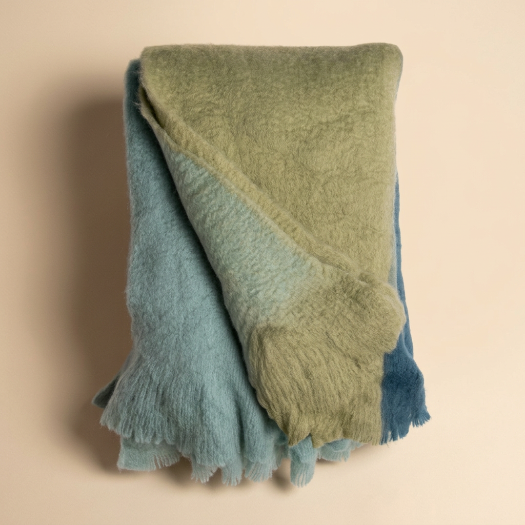 Plaid groen/blauw van Eja, 130×180 cm | catalogusfoto