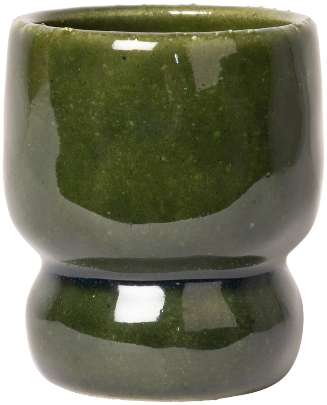 Mok zonder oor groen – gerecycled keramiek (7,5 x 7,5 x 9 cm)