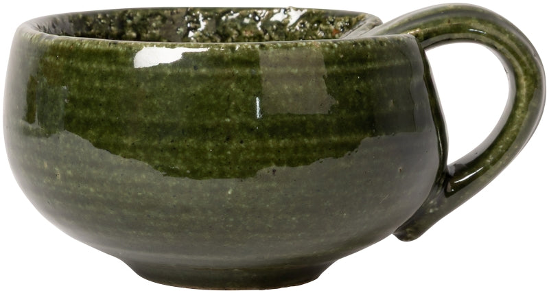 Mok met oor groen – gerecycled keramiek (12,7 x 10,4 x 6 cm)