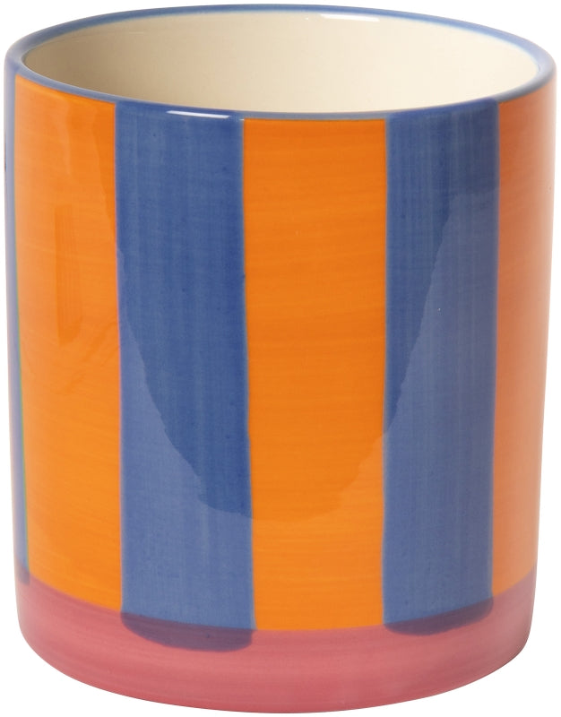 Keramische bloempot blauwe strepen (met strepen) – 11 x ø10 cm