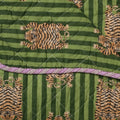 Quilt Ethnic tijger-groen van Eja, 140×180 cm